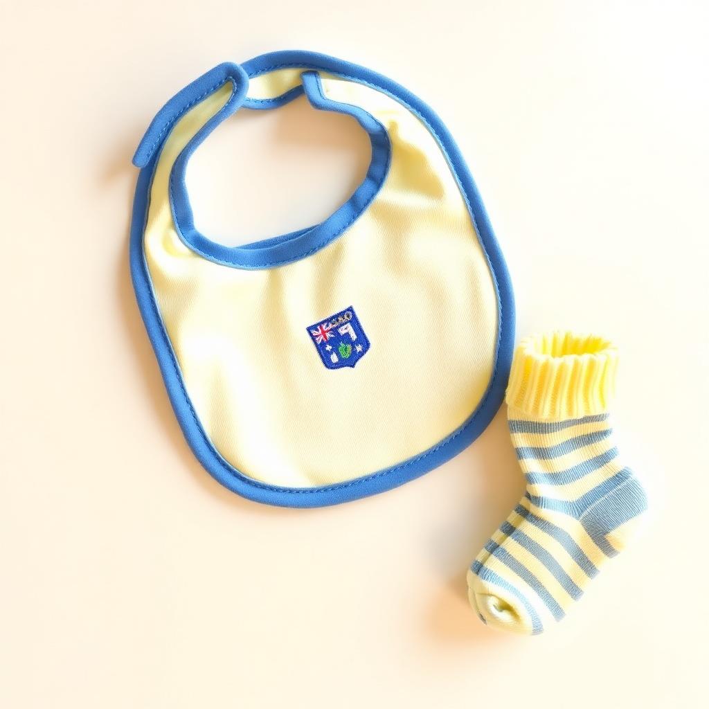 Curaçao Baby Set · Slabbetje + Sokjes (Lichtgeel)