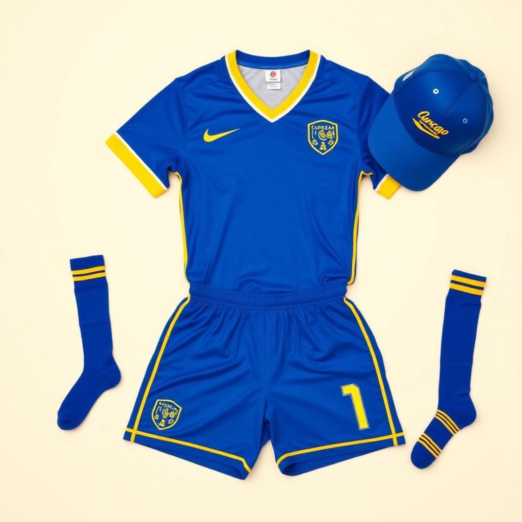 Curaçao Complete Set · Blauw Thuis (Shirt + Broek + Cap + Sokken)