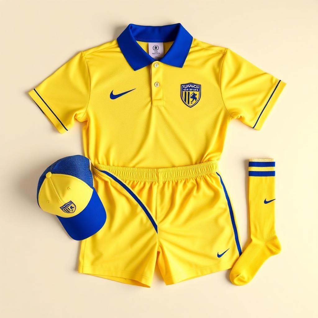 Curaçao Complete Set · Lichtgeel (Shirt + Broek + Cap + Sokken)