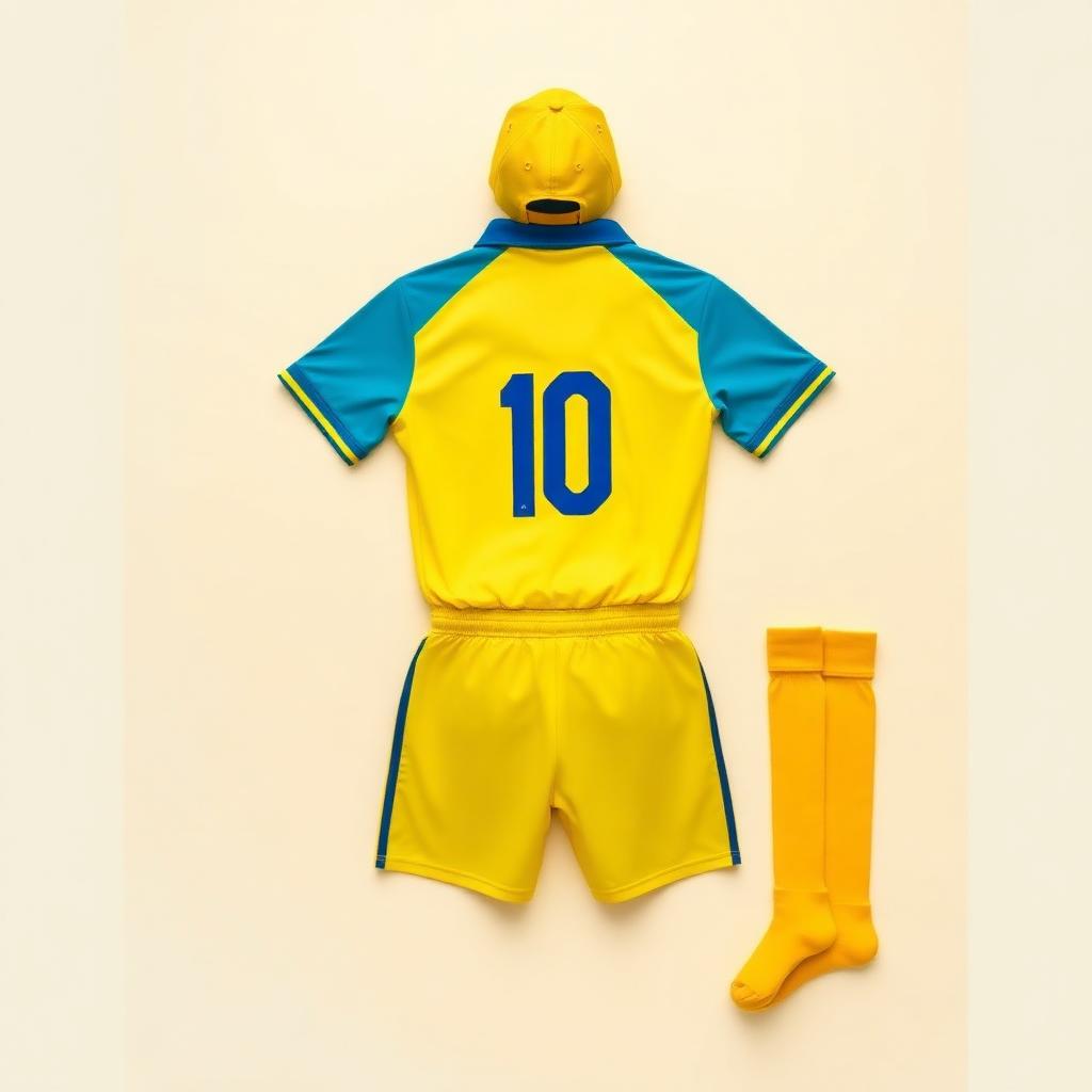 Curaçao Complete Set Kids · Lichtgeel (Shirt + Broek + Cap + Sokken) achterkant