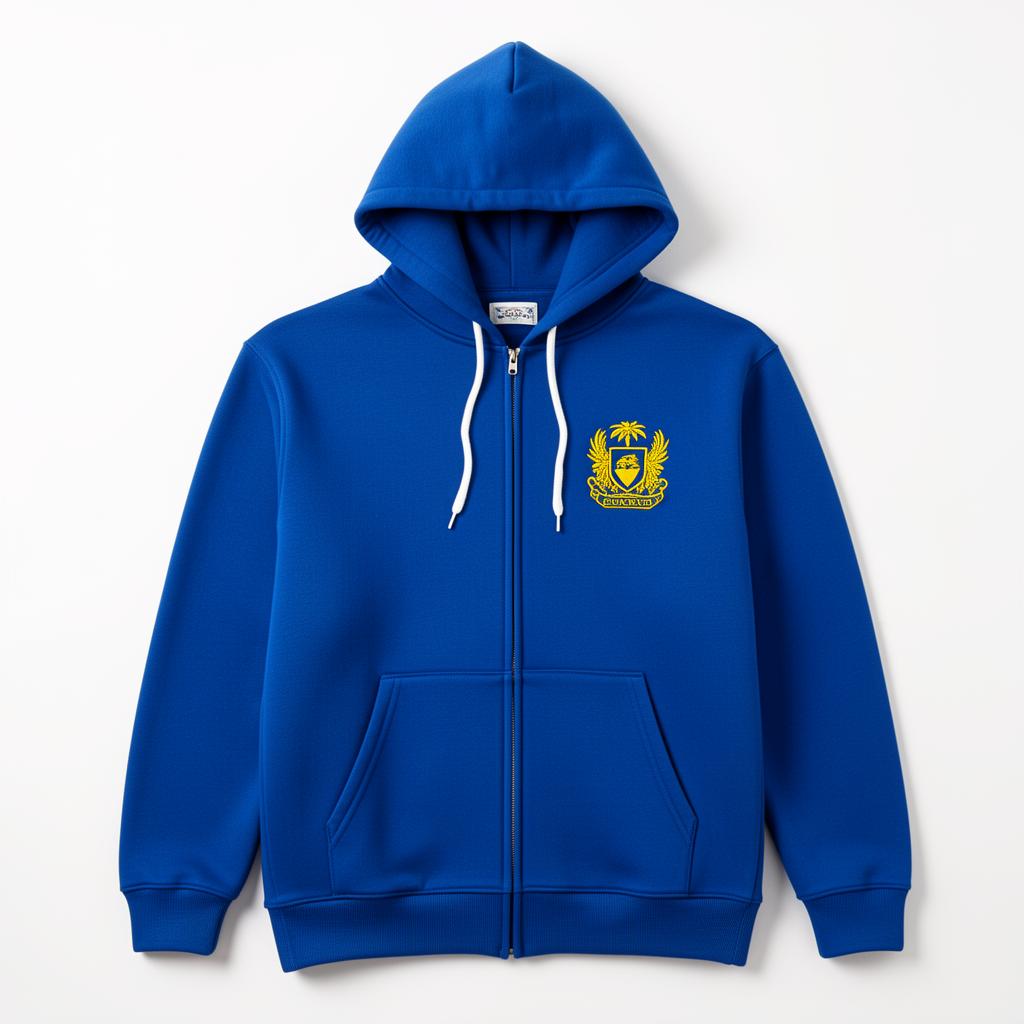 Curaçao Hoodie · Blauw met geel embleem