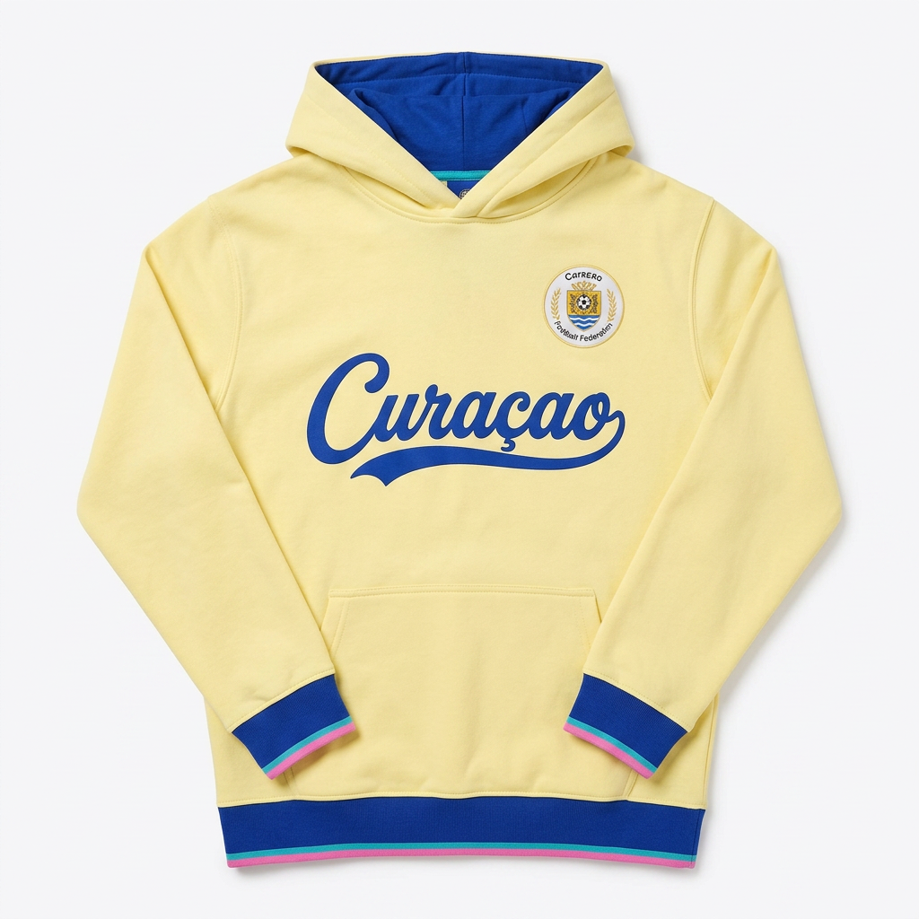 Curaçao Hoodie · Lichtgeel Uit-Editie (Unisex)