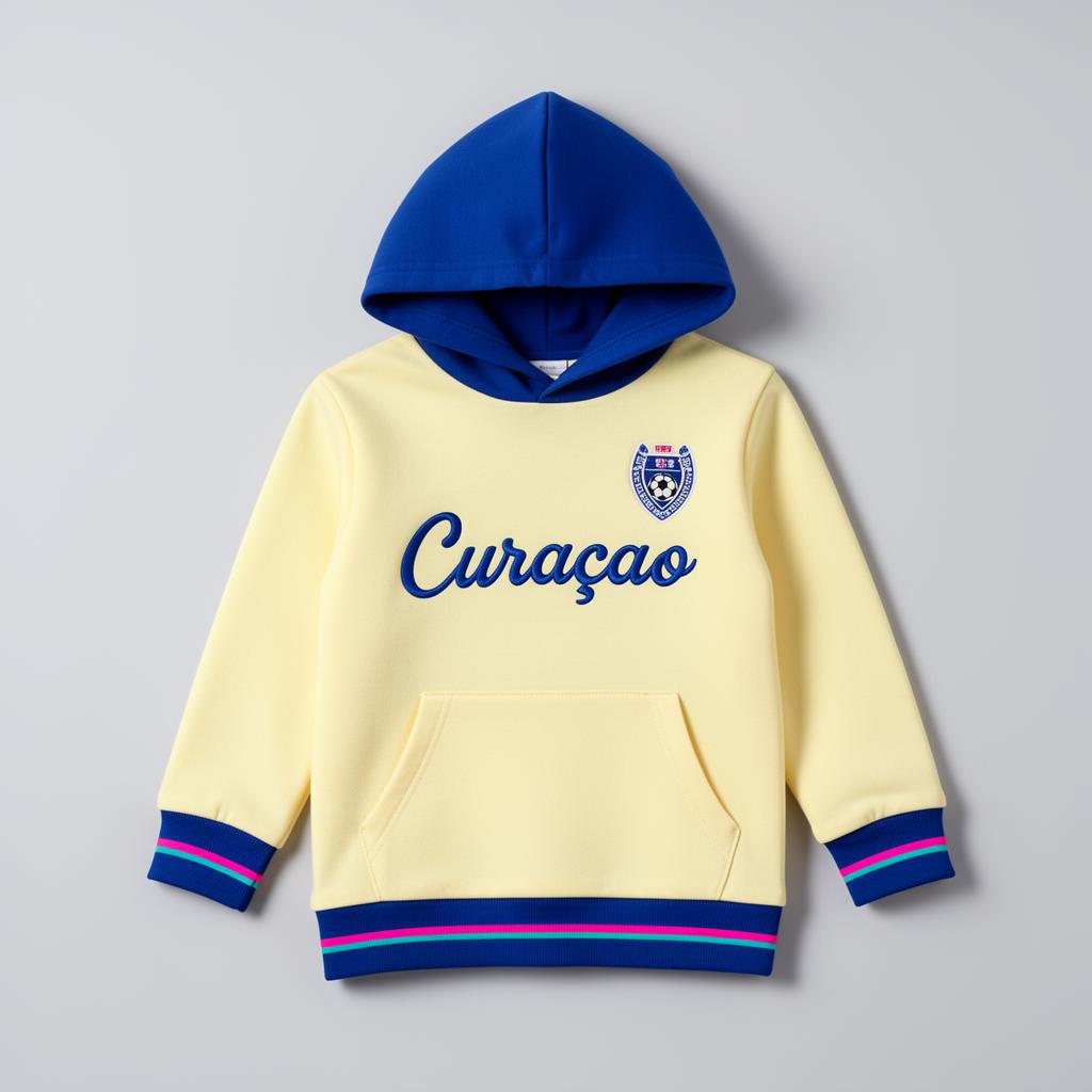 Curaçao Kinderhoodie · Lichtgeel Uit-Editie