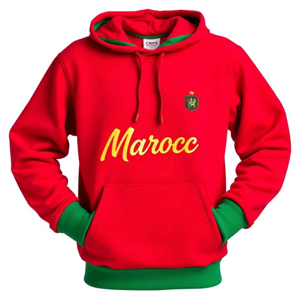 Marokko Hoodie · Rood met groene voering