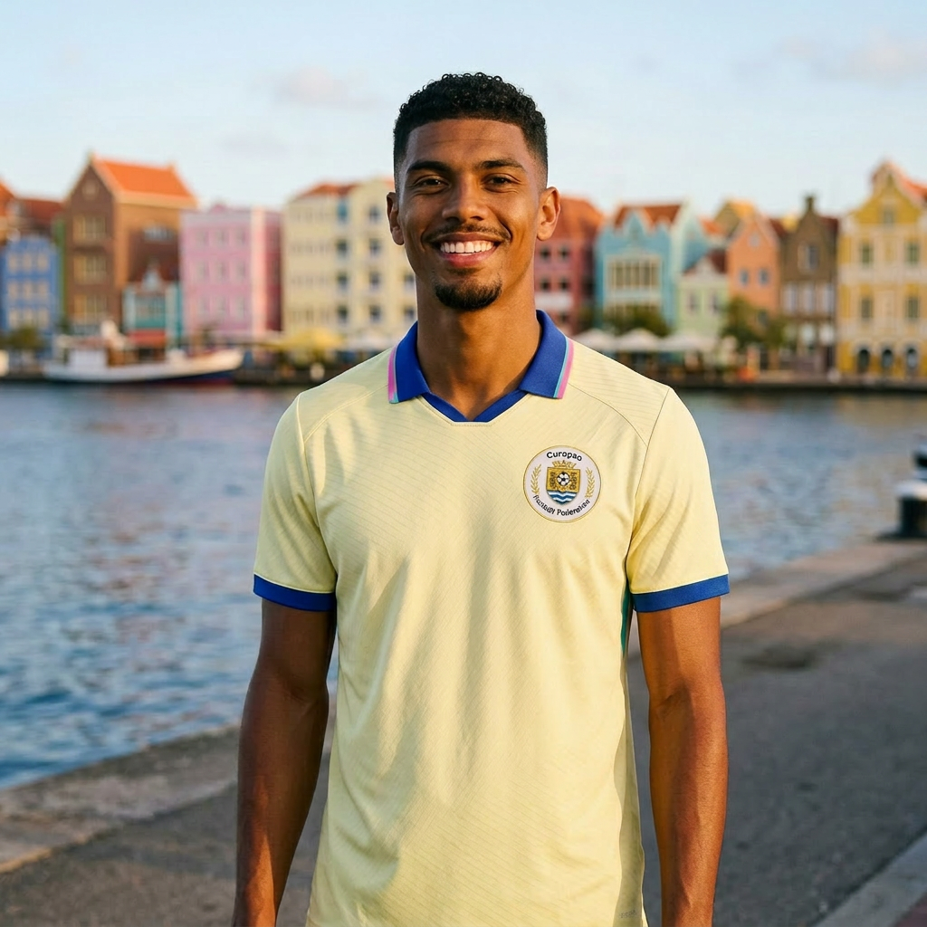 Curaçao Korte Broek · Geel Uit-Match achterkant