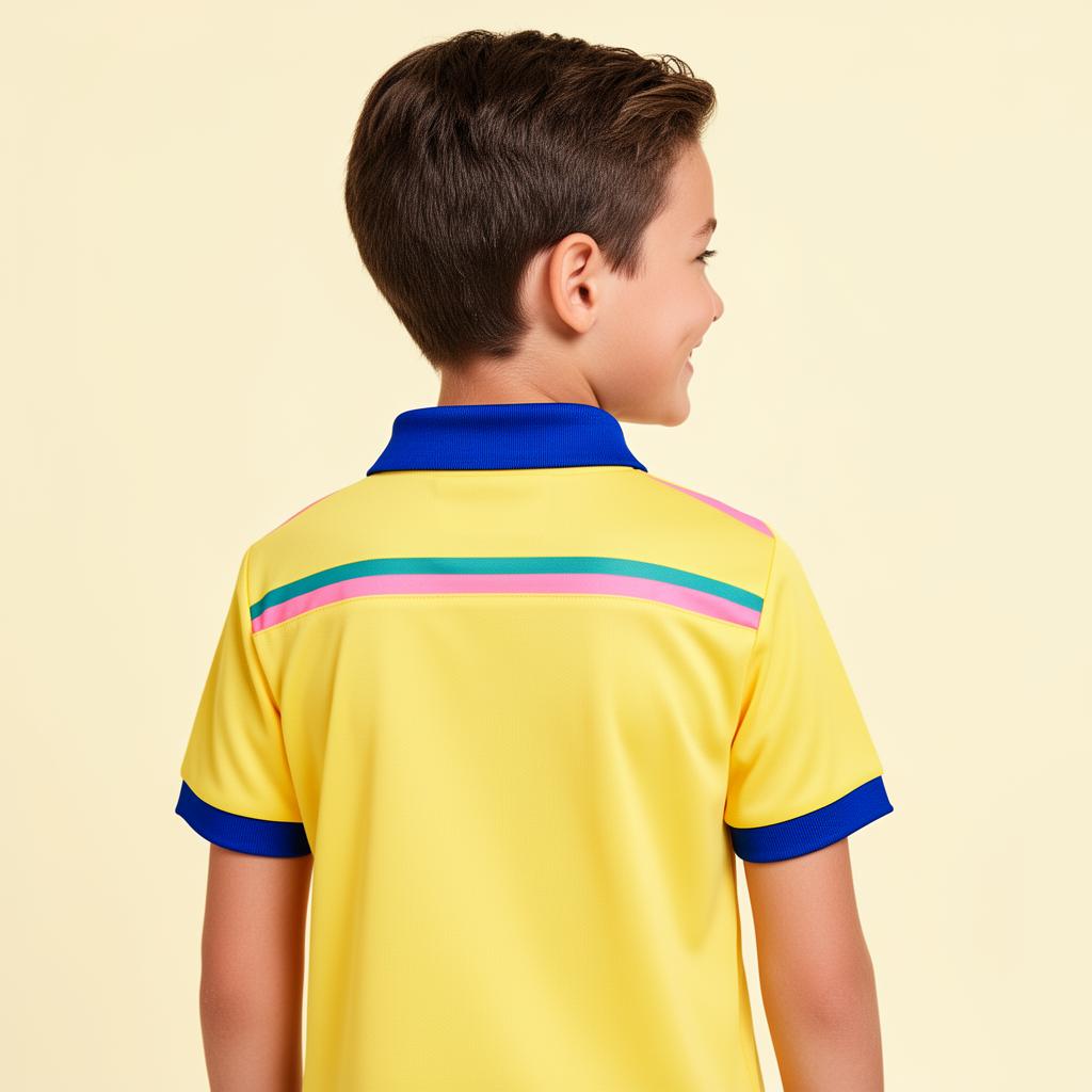 Curaçao Uitshirt Kinderen · Geel achterkant