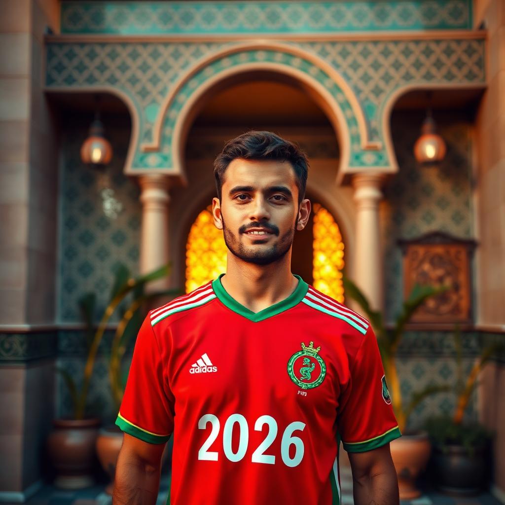 Marokko Fanshirt Heren · Rood foto 3