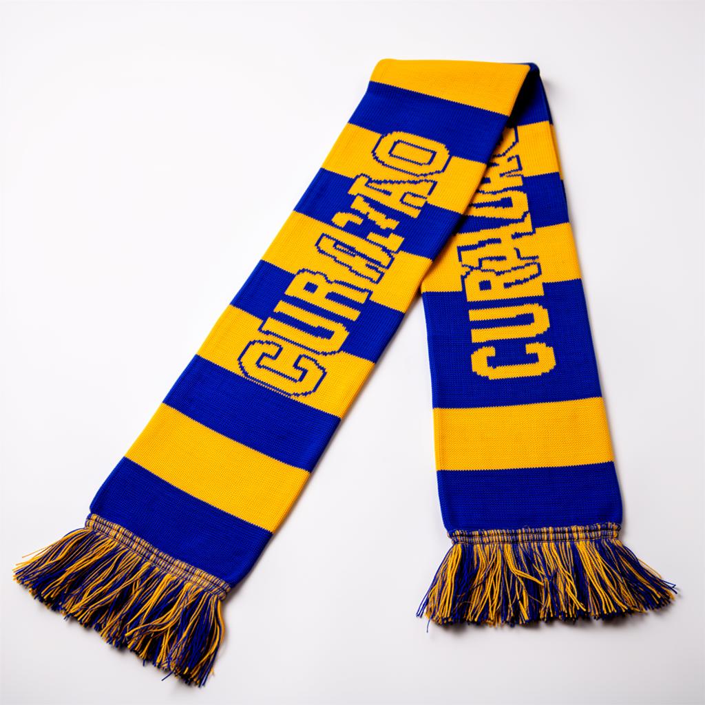 Curaçao Fan Sjaal · Geel/Blauw